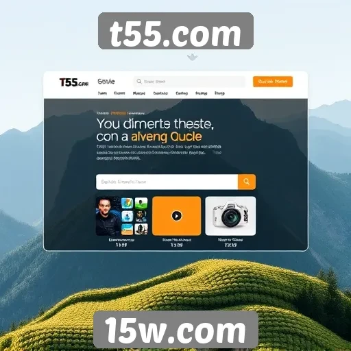 Interface do usuário e experiência de navegação em t55.com
